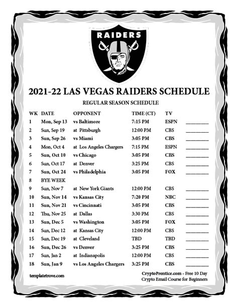 raiders espn schedule|More.